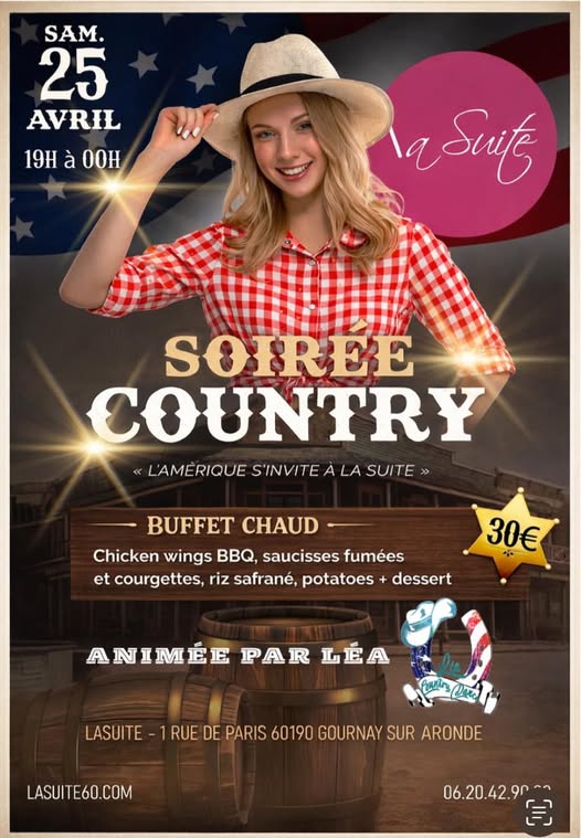 Flyer Soirée Country 25 avril 26 - Lea